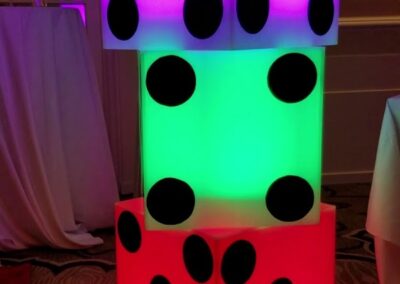 LED Decorative Dice for Rent By Casino Party Experts Las Vegas Nevada